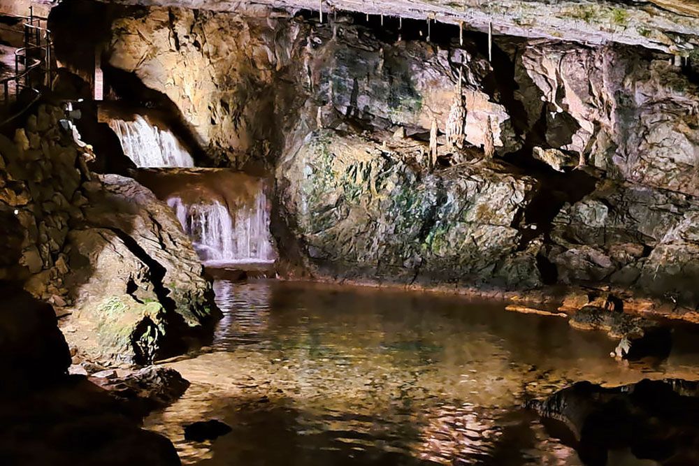 Waterfall in cave