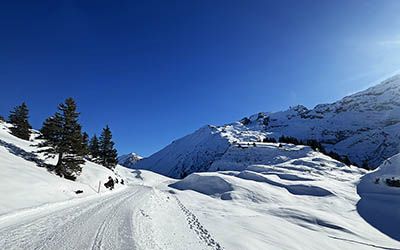 Winter sports in the Swiss ski resort of Engelberg-Titlis